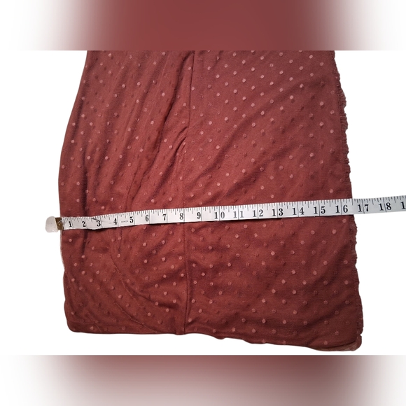 EUC Haute Monde Burgundy Ruched Lace Mini Dress – Size M - Picture 7 of 9